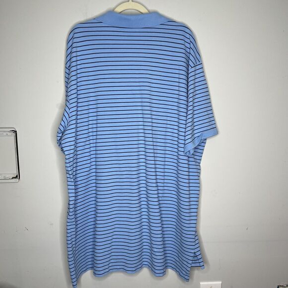 Polo Jeans Co Ralph Lauren Shirt Mens 3X Tall Blue Striped Pique Flag Logo - Picture 10 of 11